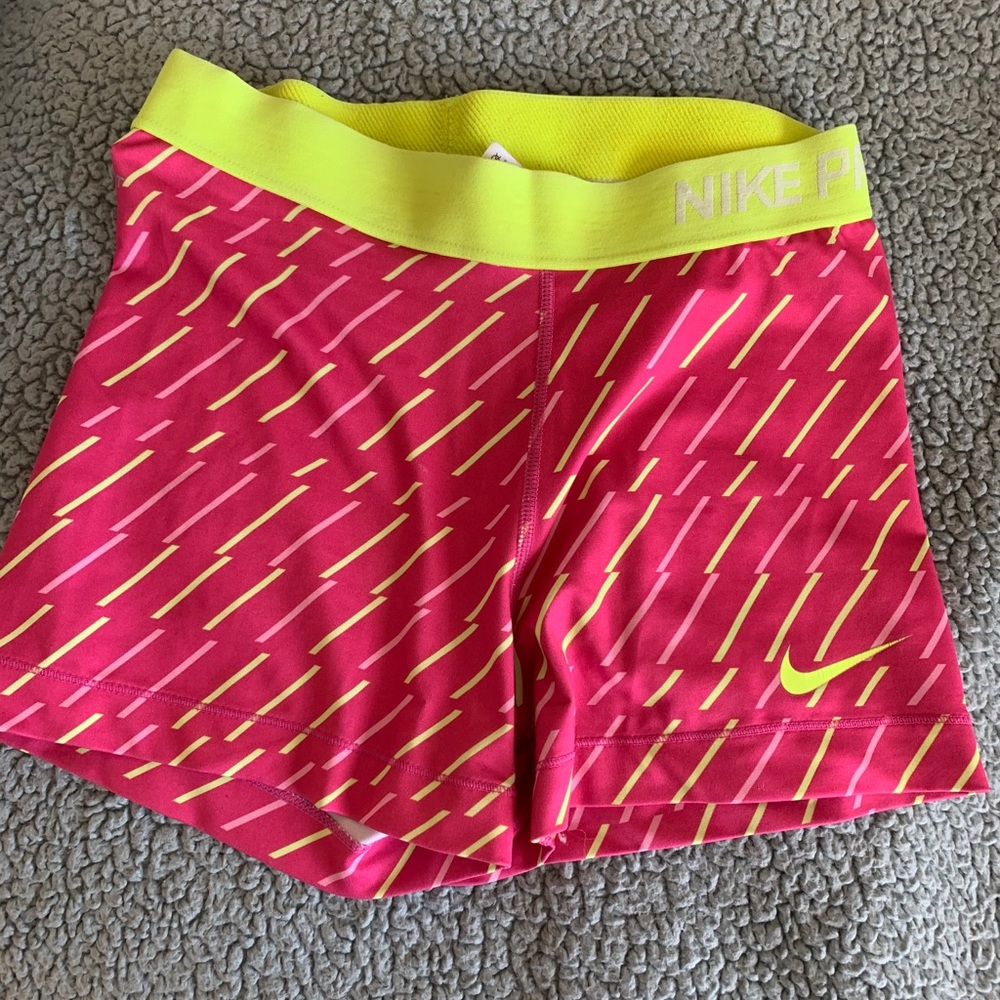 Hot Pink and Yellow Nike Pros